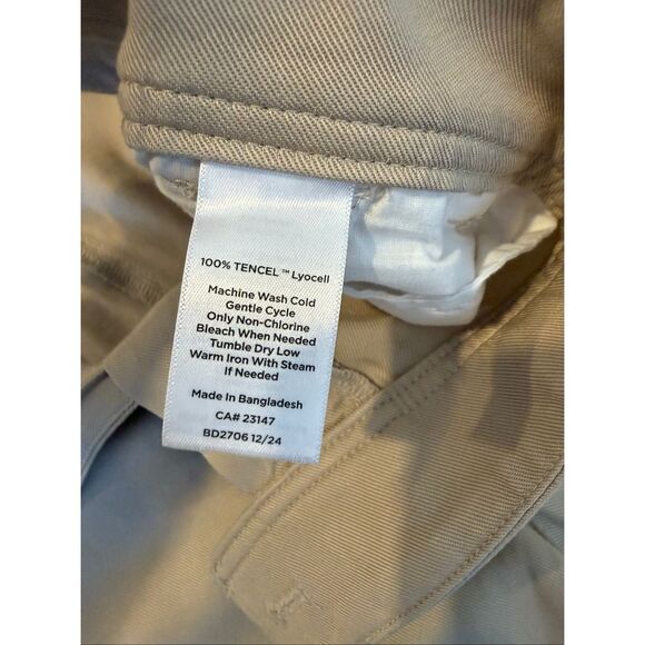 Talbots NWT khaki flowy wide leg tencel pant size 10 - Picture 7 of 11